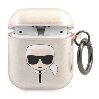 Karl Lagerfeld KLA2UKHGD AirPods cover gold / gold Glitter Karl`s Head
