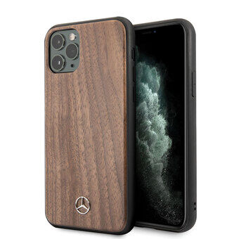 Mercedes MEHCN65VWOLB iPhone 11 Pro Max hard case brown / brown Wood Line Walnut
