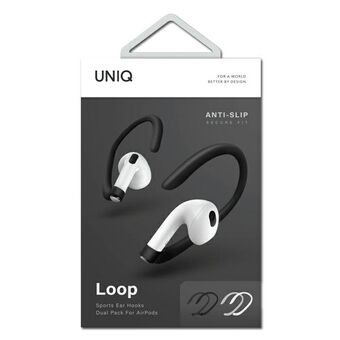 UNIQ Loop Sports ear hooks AirPods white-black / white-black dual pack