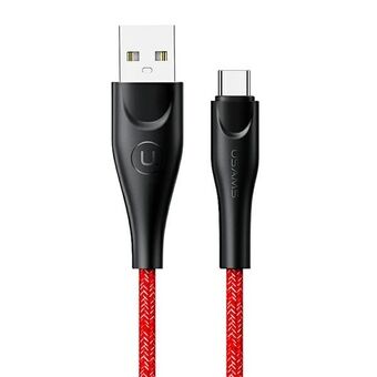 USAMS Braided cable U41 USB-C 1m 2A red/red SJ392USB02 (US-SJ392) Fast charging