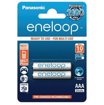 Panasonic Eneloop AAA Rechargeable Batteries 750 mAh - 2 pcs