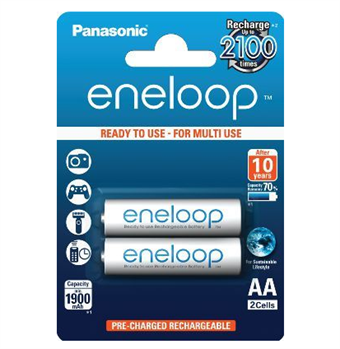 Panasonic Eneloop AA / R06 Rechargeable Batteries 1900 mAh - 2 pcs
