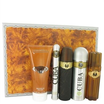 Cuba Gold by Fragluxe - Gift Set -- 3.3 oz Eau De Toilette Spray + 3.3 oz After Shave Spray + 6.7 oz Body Deodorant Spray + 6.7 oz Shower Gel +  1.17 oz EDT Spray - for men
