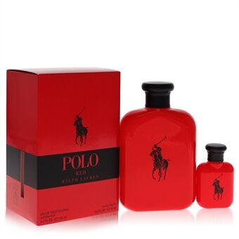 Polo Red by Ralph Lauren - Gift Set -- 4.2 oz Eau De Toilette Spray + 0.5 oz Mini EDT - for men