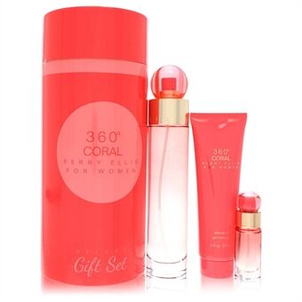 Perry Ellis 360 Coral by Perry Ellis - Gift Set -- 3.4 oz Eau de Parfum Spray + .25 oz Mini EDP Spray + 3 oz Shower Gel - for women