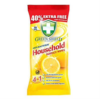Green Shield Anti Bacterial Household Surface Wipes - 70 pcs