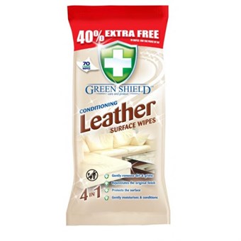 Green Shield Conditioning Leather Surface Wipes - 70 pcs