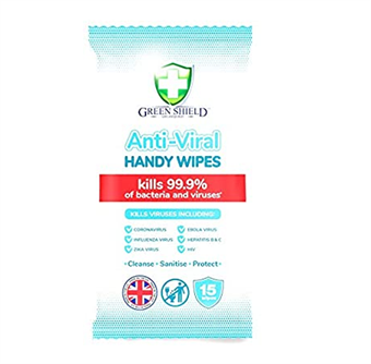Green Shield Anti-Viral Hand Wipes - Pocket Size - 15 pcs.