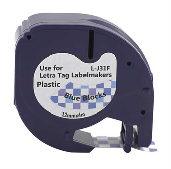 Dymo LetraTag Label Blue Blocks 12mm × 4m (L-D31F)