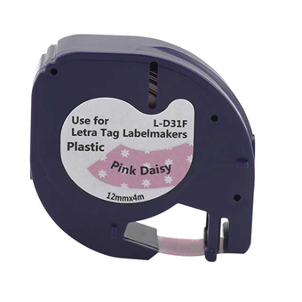 Dymo LetraTag Label Pink Daisy 12mm × 4m (L-D31F)