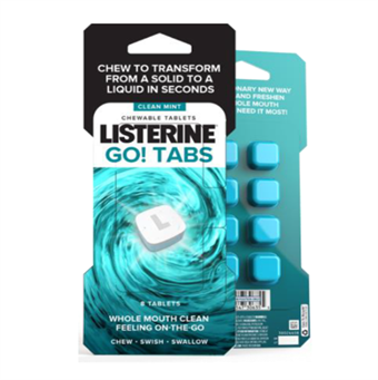 Listerine Clean Mint Go - Tabs Mouthwash tablets