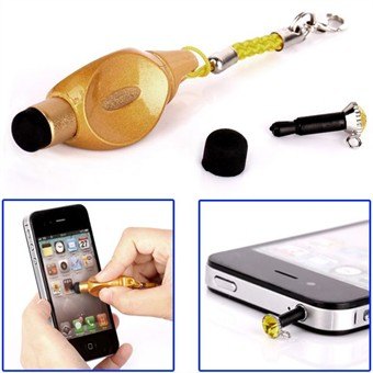 Multifunction mini strap touch pen (Gold)