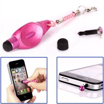 Multifunction mini strap touch pen (Pink)