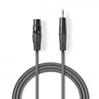 Balanced XLR audio cable | XLR 3-pin female connector - 3.5mm male connector | 1.0 m | gray
