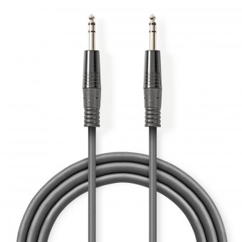 Balanced audio cable | 6.35 mm male connector - 6.35 mm male connector | 1.5 m | gray