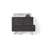 Switchable SCART adapter | SCART connector | S-Video Female + 3 x RCA Female | Black