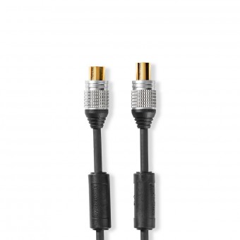 Coaxial cable 90 dB | IEC male connector (coaxial) - IEC female connector (coaxial) | 10.0 m | gray