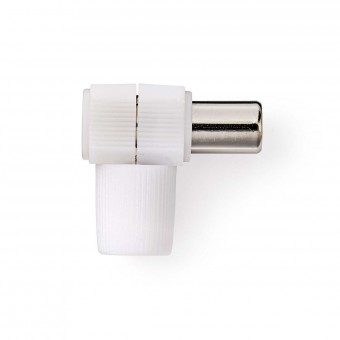 IEC (coaxial) connector, angled | He | 2 parts | White