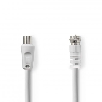 Satellite and antenna cable | F-male connector | IEC (coaxial) male connector | 3.0 m | White