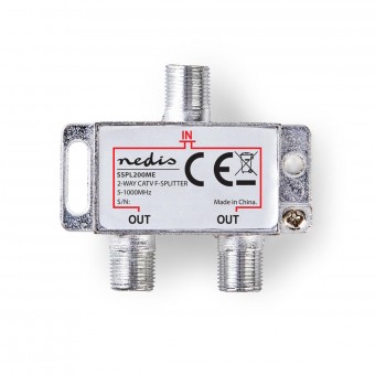 CATV F-splitter | Max. 4.2 dB attenuation | 5-1000 MHz | 2 outputs