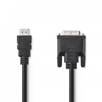 HDMI - DVI Cable | HDMI connector | DVI-D 24 + male connector with +1 pins | 2.0 m | Black