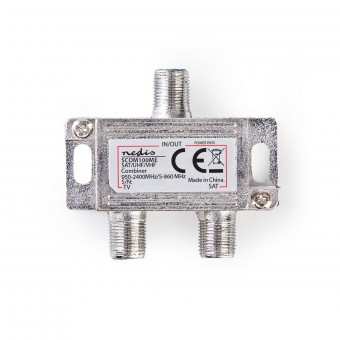 Satellite dish combiner | 2 to 1 | F connector | VHF / UHF: 5-860 MHz | Satellite: 950-2400 MHz