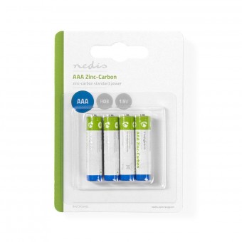 Zinc / Carbon Battery, AAA | 1.5 V | 4 pieces.