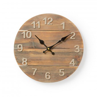 Round wall clock | 30 cm in diameter | wood effect