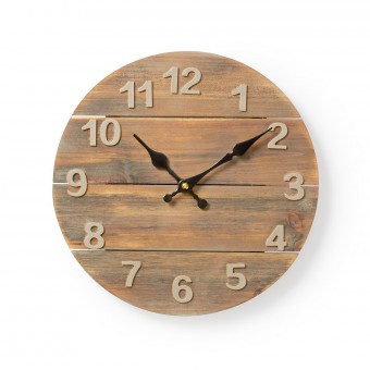 Round wall clock | 30 cm in diameter | wood effect