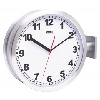 Dual-Sided Station Clock 38 cm Analog Silver / White