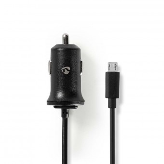 Car charger | 2.4 A | Fixed cable | Micro USB | Black