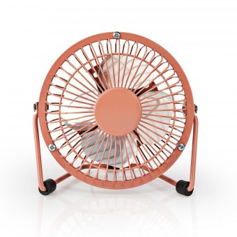 Metal mini fan | 10 cm in diameter | USB power supply | Vintage pink