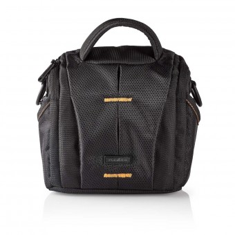 Camera Shoulder Bag | 152 x 146 x 65 mm | 2 interior pockets | Black / Orange