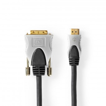 HDMI ™ - DVI Cable | HDMI ™ connector - DVI-D 18 + 1 pin male connector | 2.50 m | Black