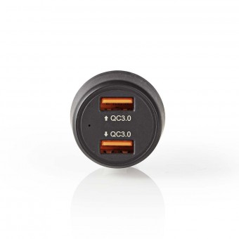 Car charger | 3.0 A | 2 x USB (QC 3.0) | Black