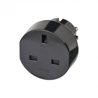 Travel adapter GB-to-Europe Earthed