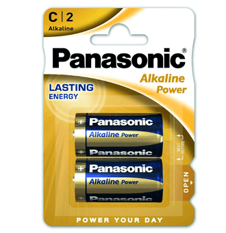 Panasonic Alkaline Power C Batteries - 2 pcs