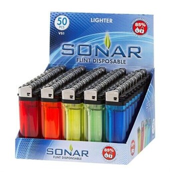 Lighter Flint Transparent M. Child Lock - 50 pcs