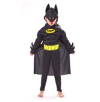 Batman Costume Kids - Incl. Mask + Suit + Hood - Medium - 130-140 cm