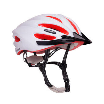 HUDORA Basalt White / Orange Bicycle Helmet - Size 49-52