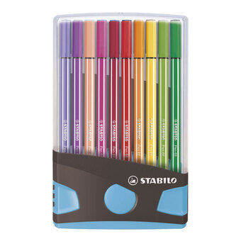 STABILO Pen 68 Colorparade Anthracite / Light blue, 20 pieces.