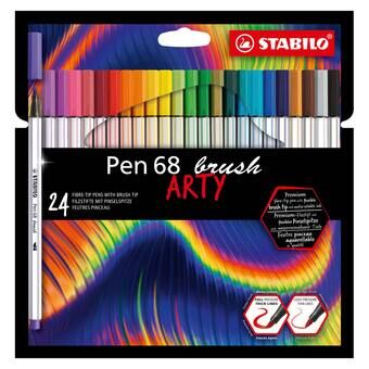 STABILO Pen 68 Brush ARTY Felt Pens, 24 pcs.