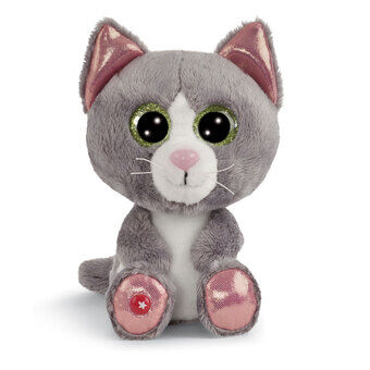 Nici Glubschis Plush Soft Toy Cat Gray Felinja, 15cm