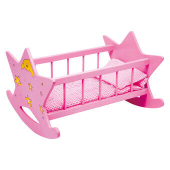 Small Foot - Wooden Doll Bed Star Pink
