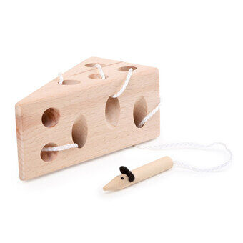 Cheese and Mouse Wooden Stringing Game