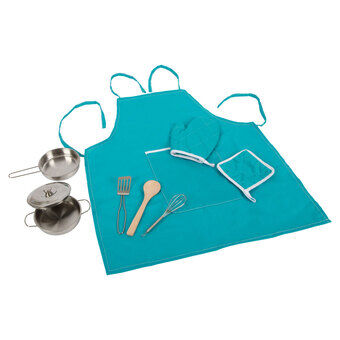 Play Cooking Set with Apron, 9pcs.