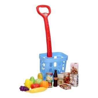 Play Shopping Basket with Groceries, 17 pcs.
