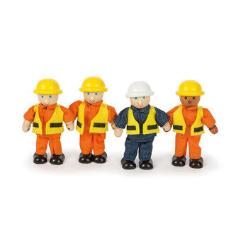 Wooden Dollhouse Dolls Construction Workers