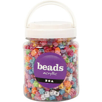 Figure Beads in Bucket, Acryllic, 1100pcs.