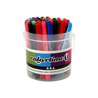 Bucket with 42 Jumbo pens, 12 colors